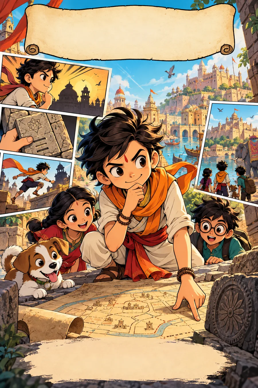 Premium Little Chanakya inspired comic cover visual