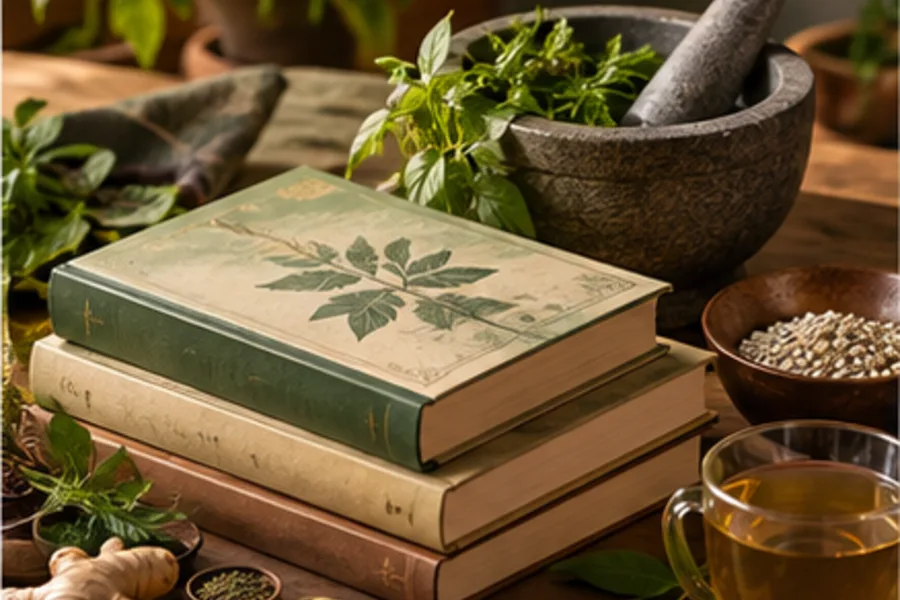 Premium wellness books and natural health reading visual