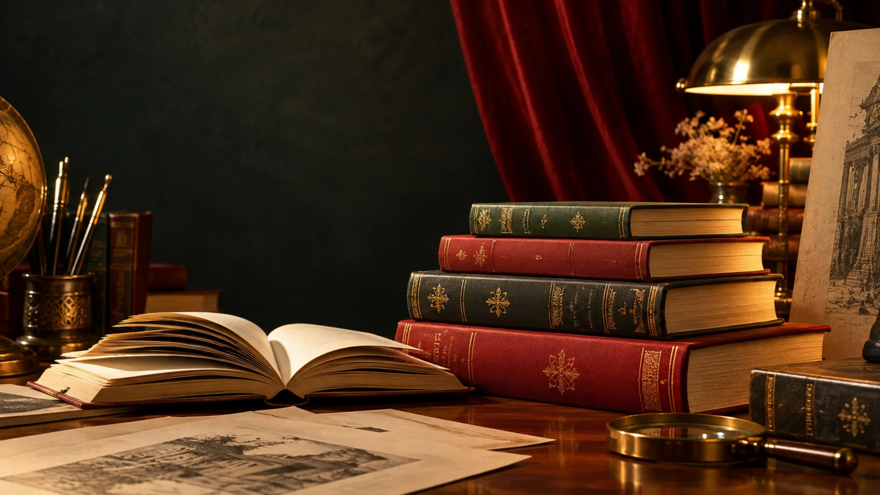 Premium books and publishing desk visual